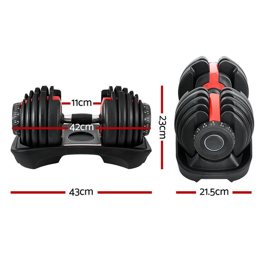 24kg Adjustable Dumbbell Dumbbells Weight Plates